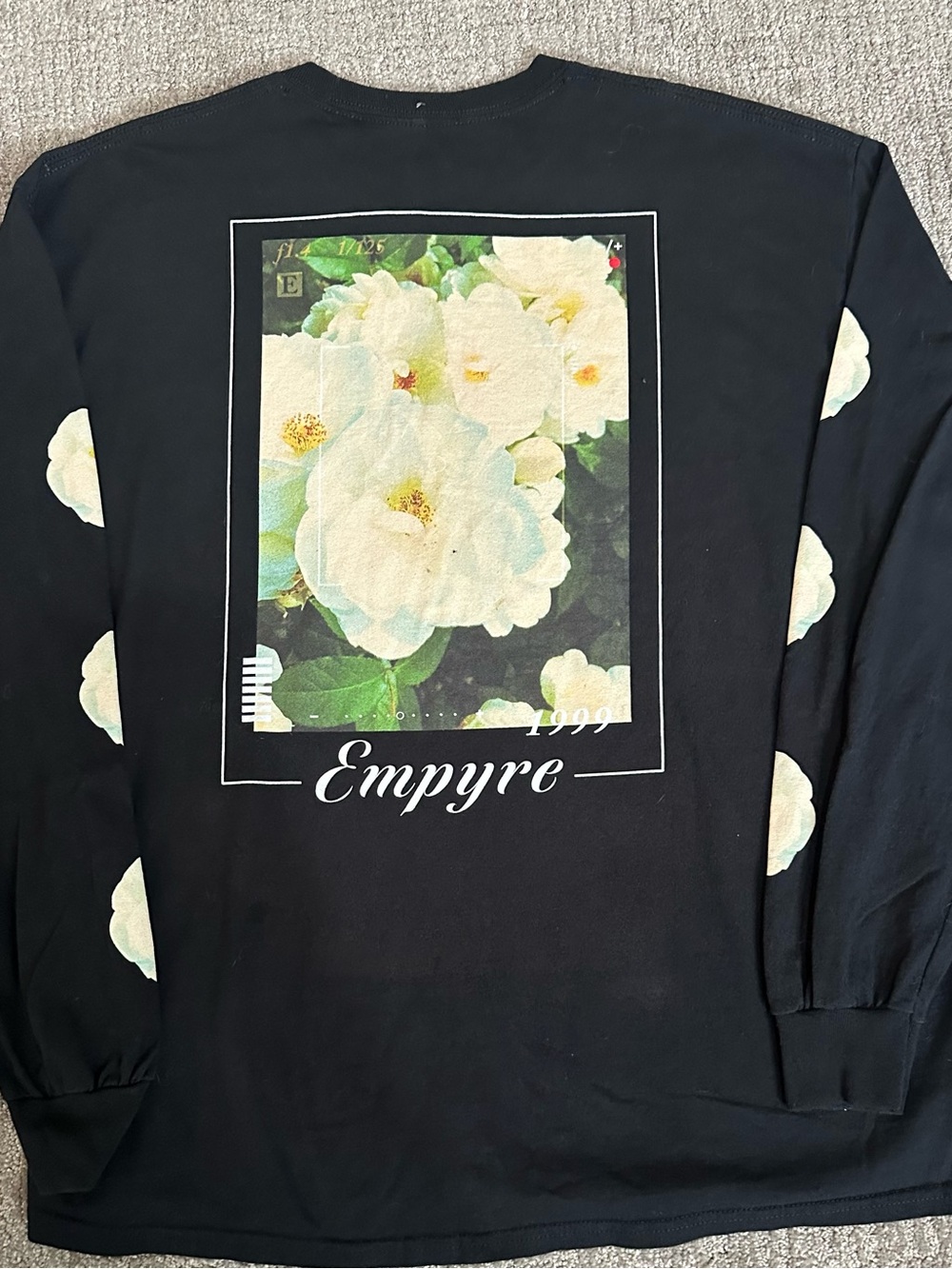 Empyre Black Long Sleeve Floral Frame Tee